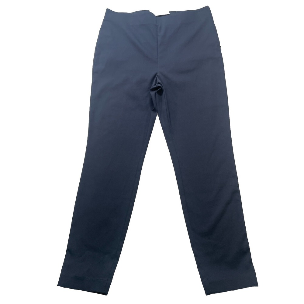 NWT Loft 'High Waist Skinny' Slack Women Sz 12 (32x28) Side Zip Navy RN 140923‎
